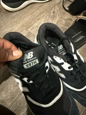New Balance Black and White 997 Sneakers